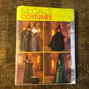 McCalls Sewing Pattern 2937 Childrens Cape Costume Wizard Grim Reaper 7-12 UNCUT